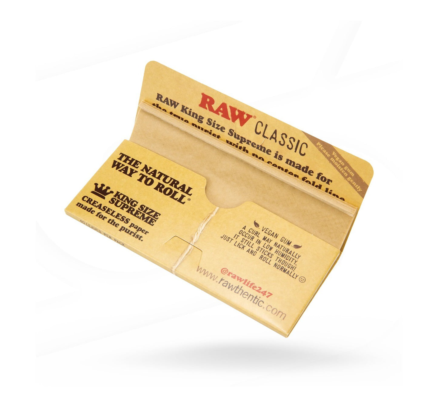 3 x RAW King size Supreme Classic Natural Papers Smoking Tobacco Paper