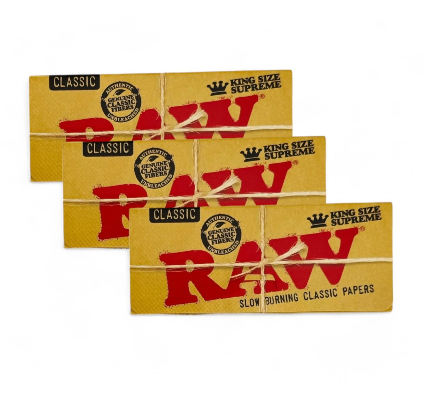 3 x RAW King size Supreme Classic Natural Papers Smoking Tobacco Paper