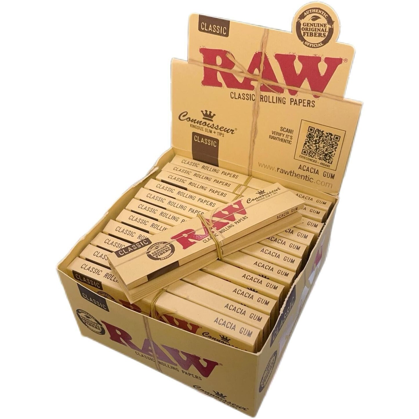 Box of 24 RAW Classic King Size Slim with Tips