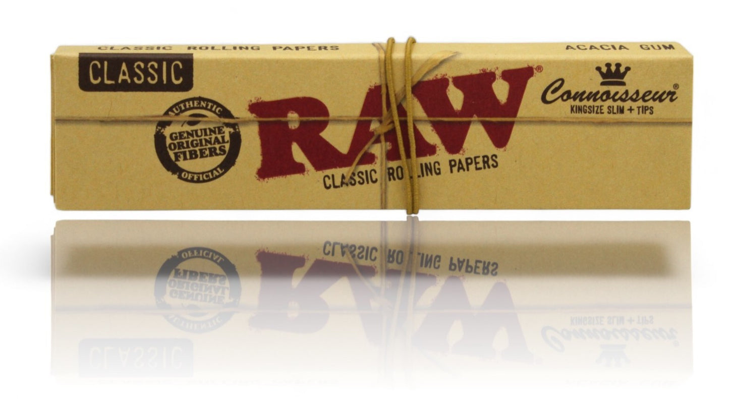 Box of 24 RAW Classic King Size Slim with Tips