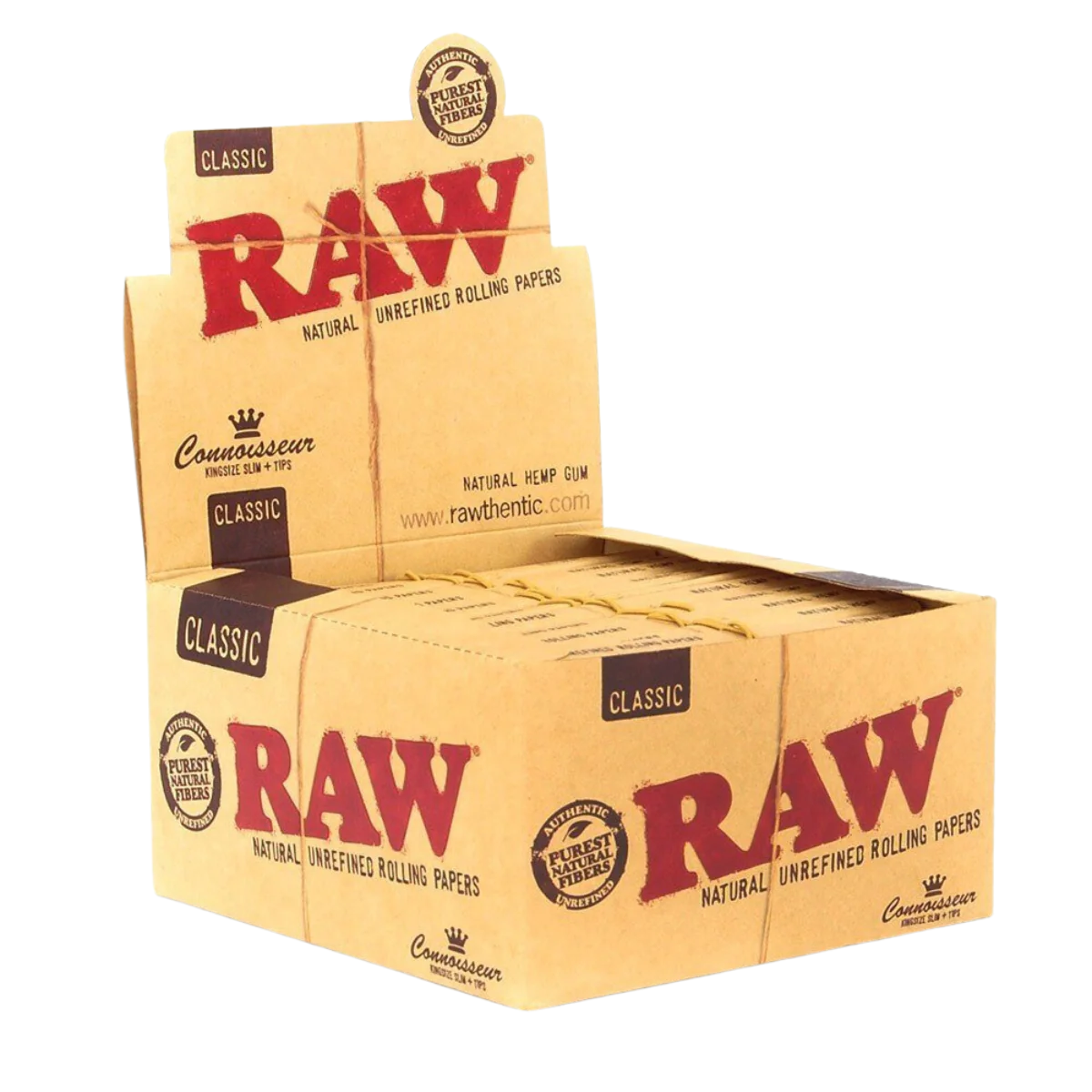 Box of 24 RAW Classic King Size Slim with Tips