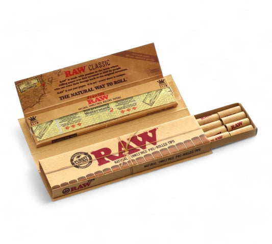 RAW King Size Slim Papers + Pre Rolled Tips