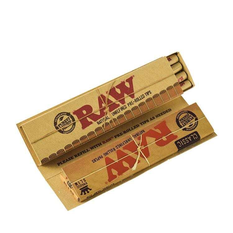 Box of 24 RAW King Size Slim Papers + Pre Rolled Tips