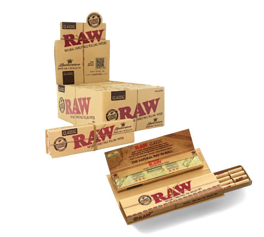 Box of 24 RAW King Size Slim Papers + Pre Rolled Tips