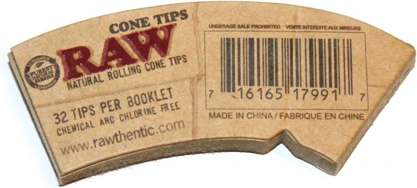 RAW Cone Tips Natural Paper Filter (32 Tip Booklet)