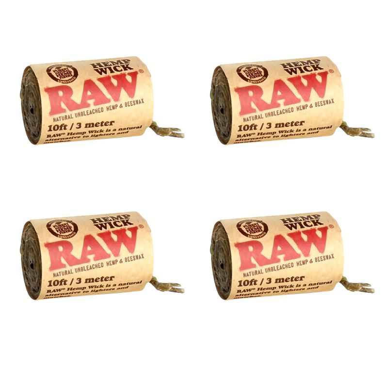 4 Packs RAW Hemp Wick 3m Natural Unbleached Hemp & Beeswax (10ft Rolls)