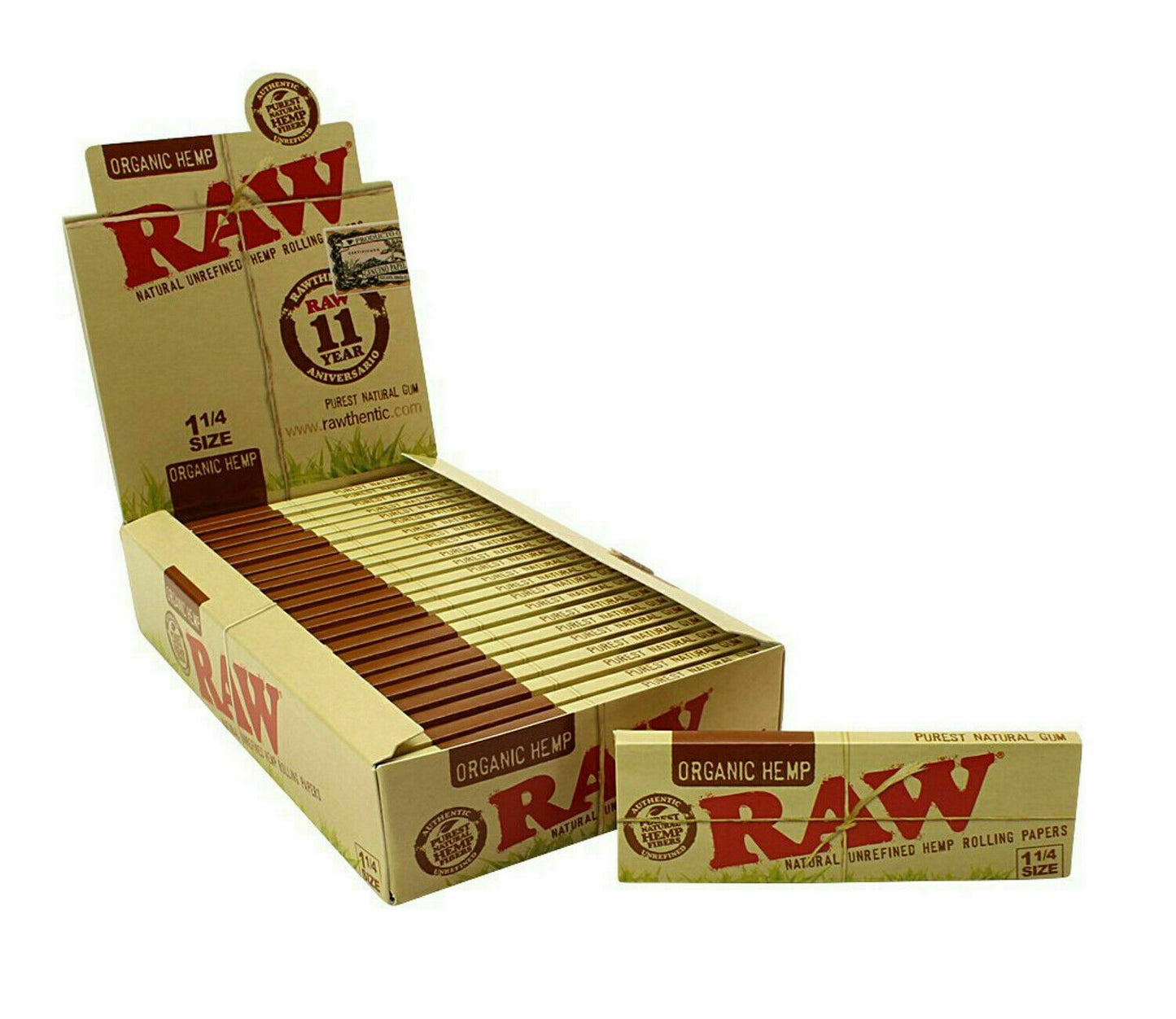 RAW Organic Hemp 1 1/4 Papers (50 Leaves)