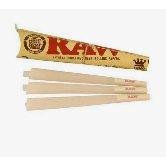 Box of 32 RAW Organic Hemp King Size Pre Rolled Cones