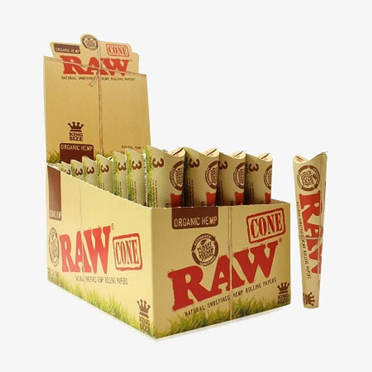 Box of 32 RAW Organic Hemp King Size Pre Rolled Cones