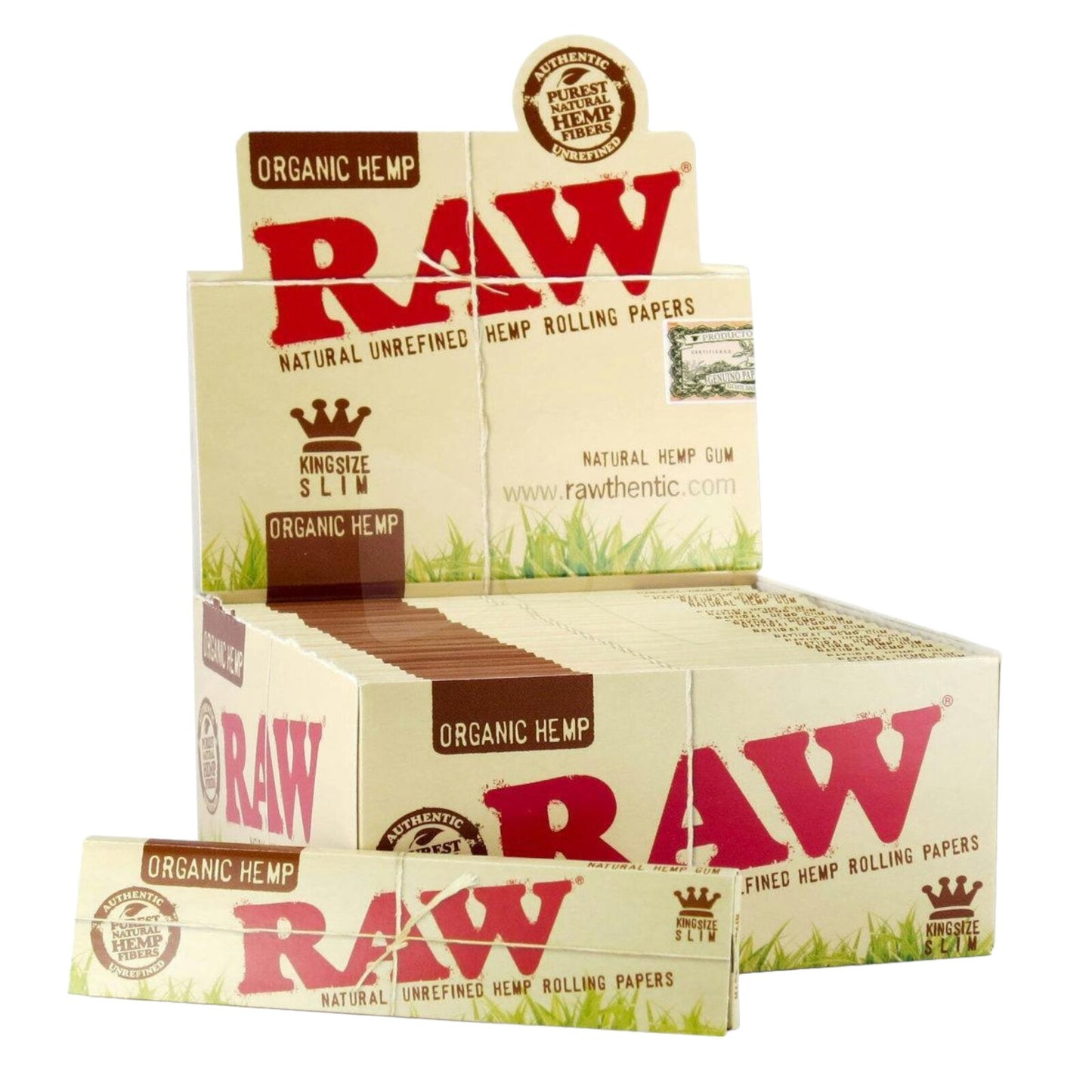 Box of 50 RAW King Size Slim Organic Hemp Rolling Papers