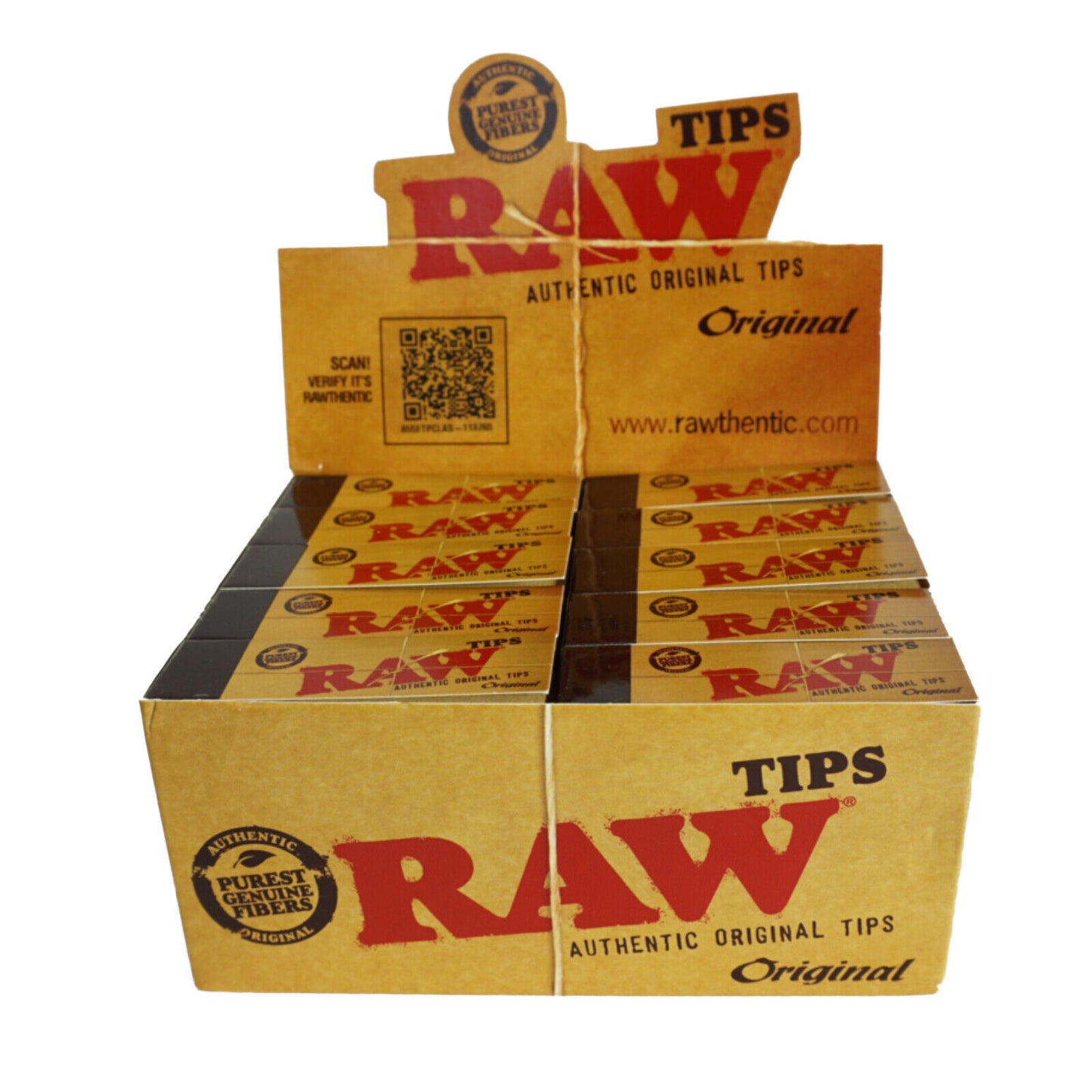 Box of 50 RAW Original Tips Natural Paper Filter