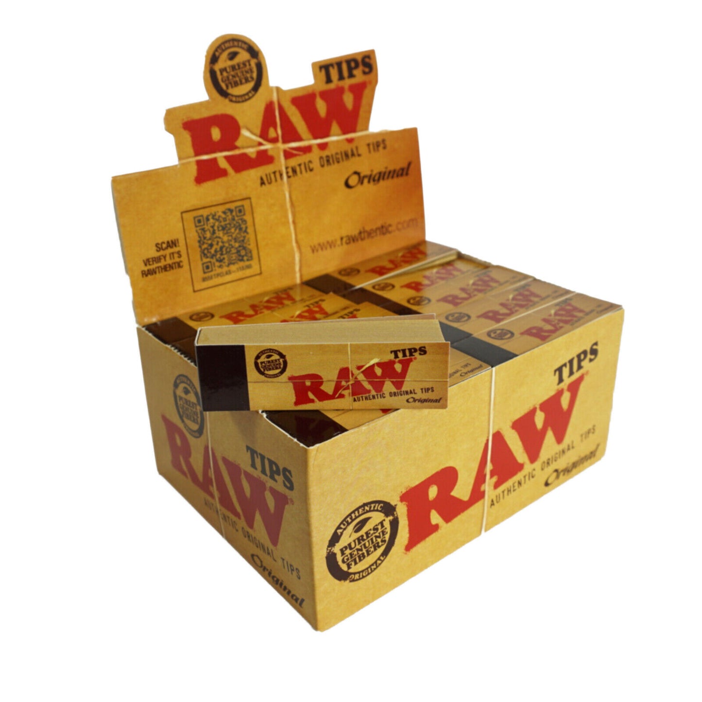 Box of 50 RAW Original Tips Natural Paper Filter