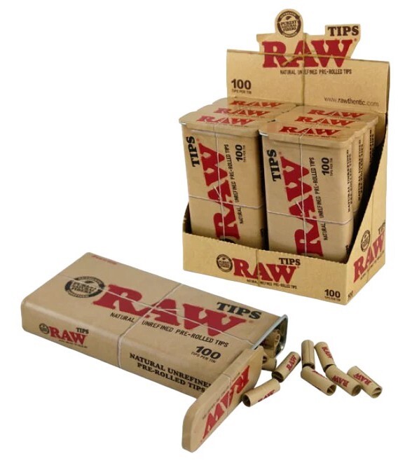 Box of 6 RAW Classic Pre Rolled Tips in Metal Tin