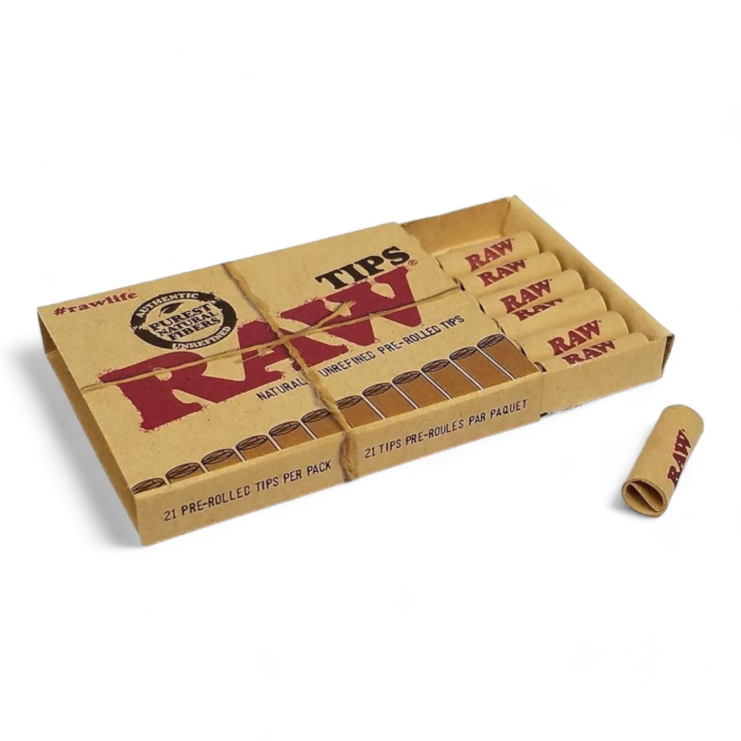 RAW Natural Pre Rolled Tips (21 Tip Pack)