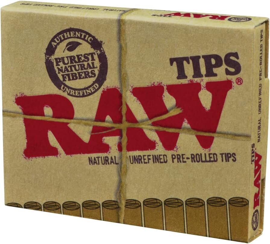 2 Packs RAW Natural Pre Rolled Tips (42 Tips Total)