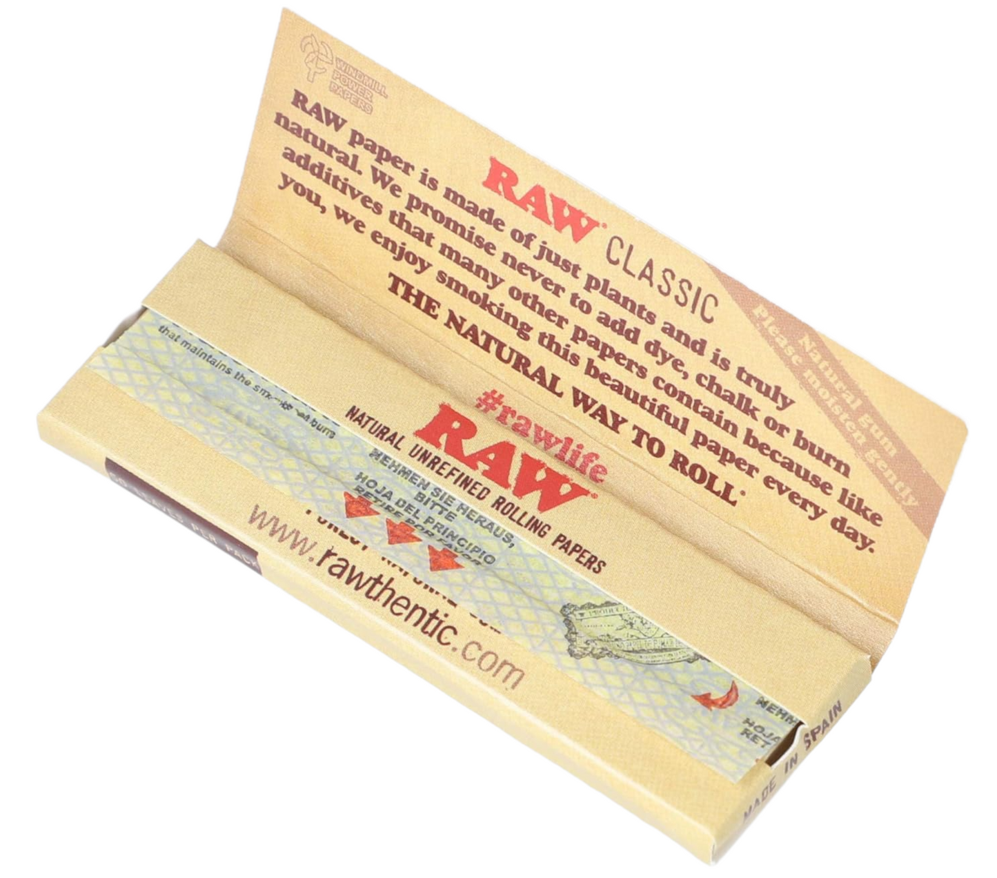 RAW Single Wide Classic Natural Rolling Papers (50 Leaves)