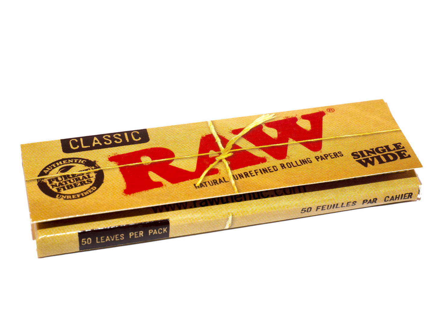 RAW Single Wide Classic Natural Rolling Papers (50 Leaves)