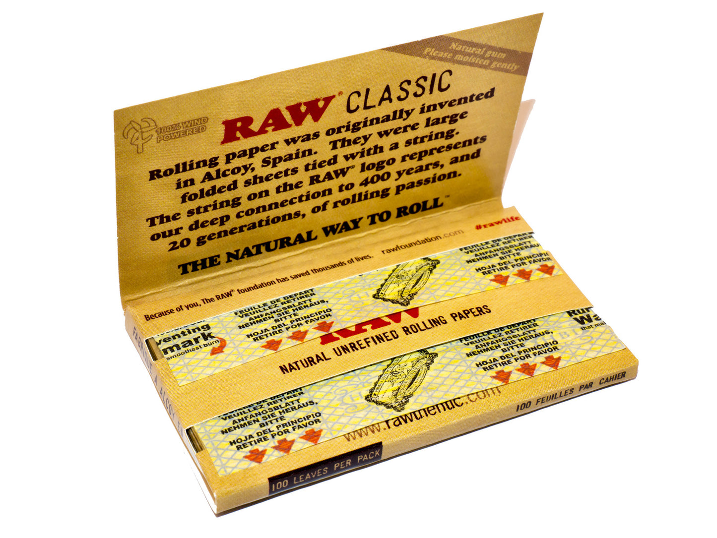 RAW Classic Single Wide Rolling Papers Double (100 Leaves)