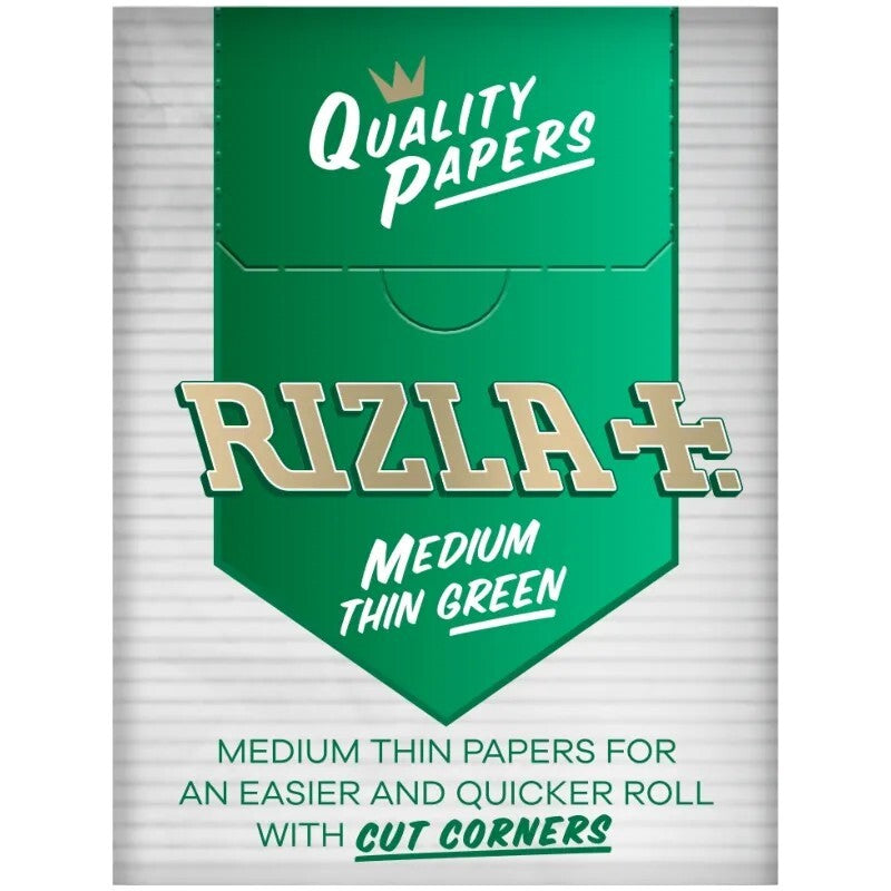 Rizla Medium Thin Green Rolling Papers (100 Sheets)