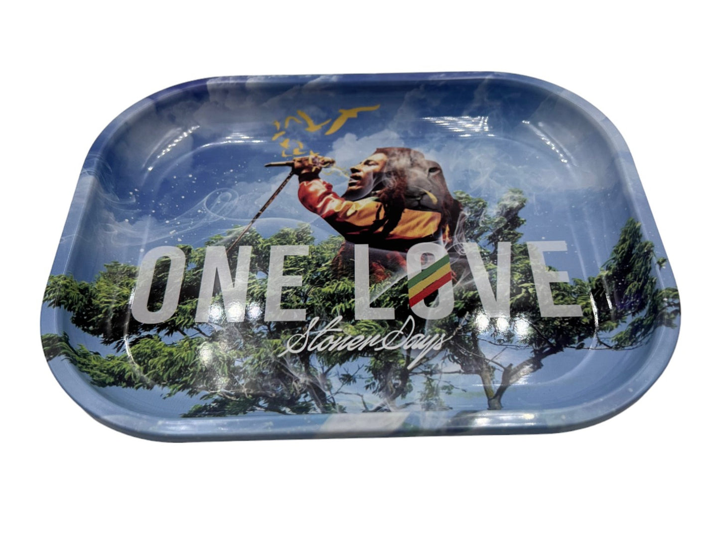 Bob Marley One Love Metal Rolling Tray Mini (17.5x14x1.5cm)