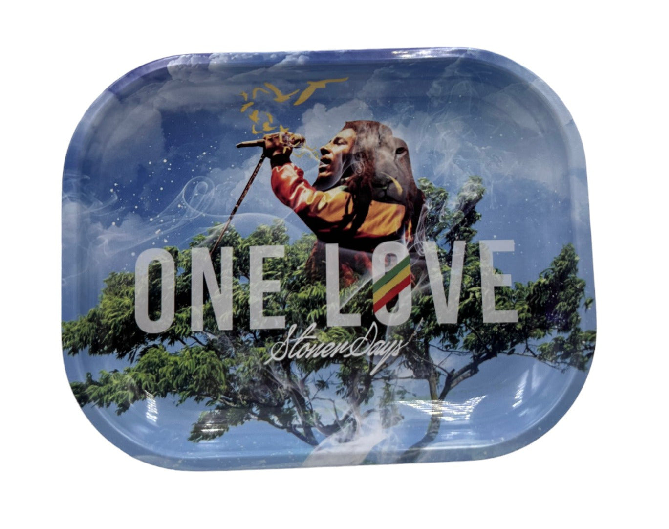 Bob Marley One Love Metal Rolling Tray Mini (17.5x14x1.5cm)