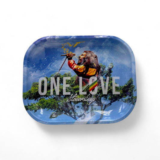 Bob Marley One Love Metal Rolling Tray Mini (17.5x14x1.5cm)