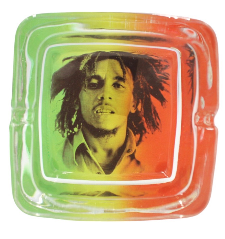 6-Pack Bob Marley Glass Square Ashtray