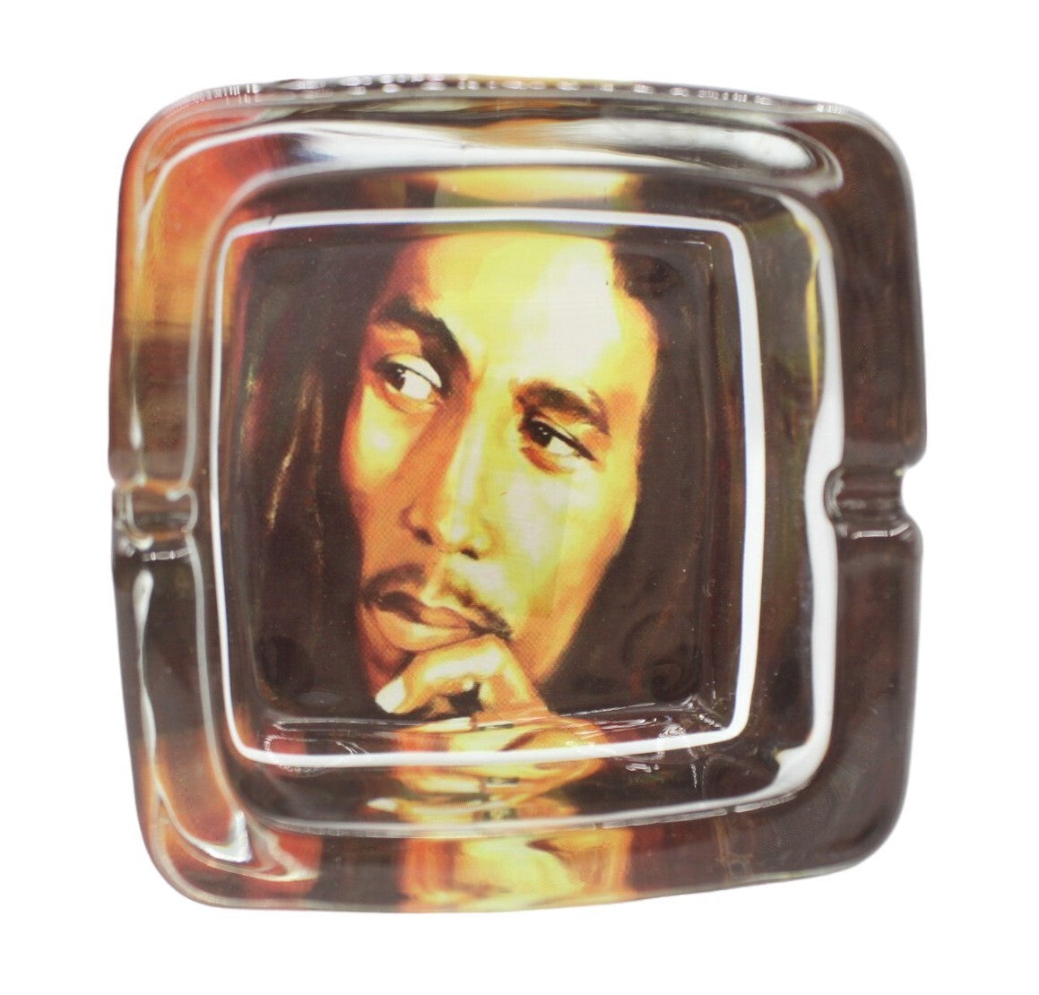 6-Pack Bob Marley Glass Square Ashtray