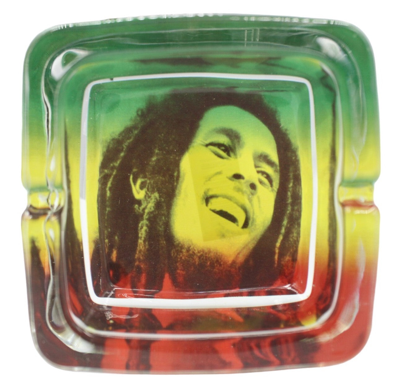 6-Pack Bob Marley Glass Square Ashtray