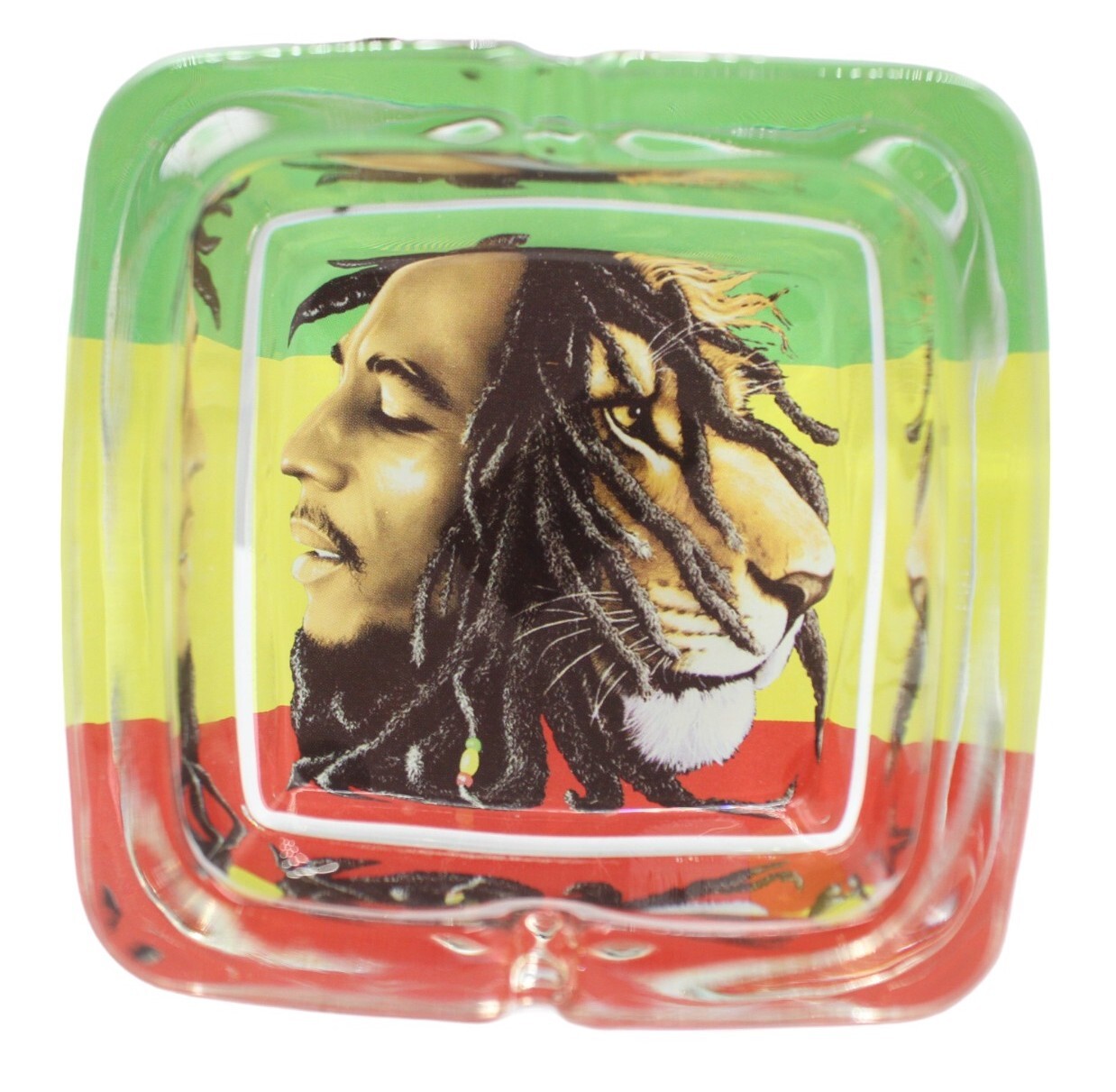 6-Pack Bob Marley Glass Square Ashtray