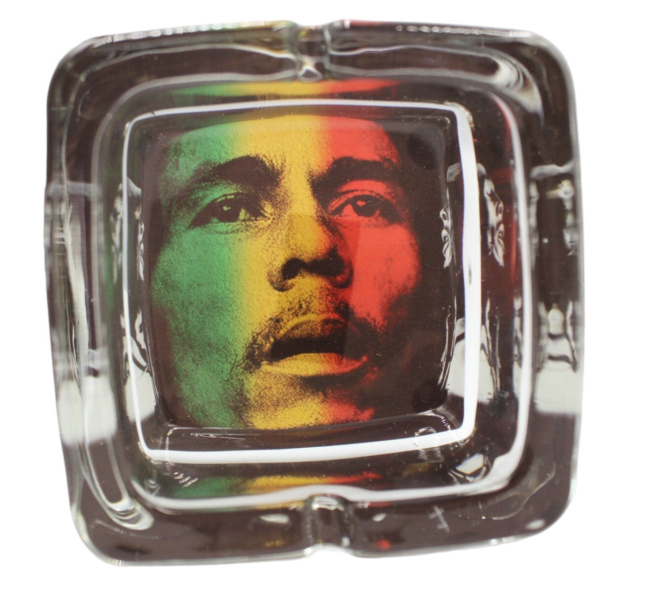 6-Pack Bob Marley Glass Square Ashtray