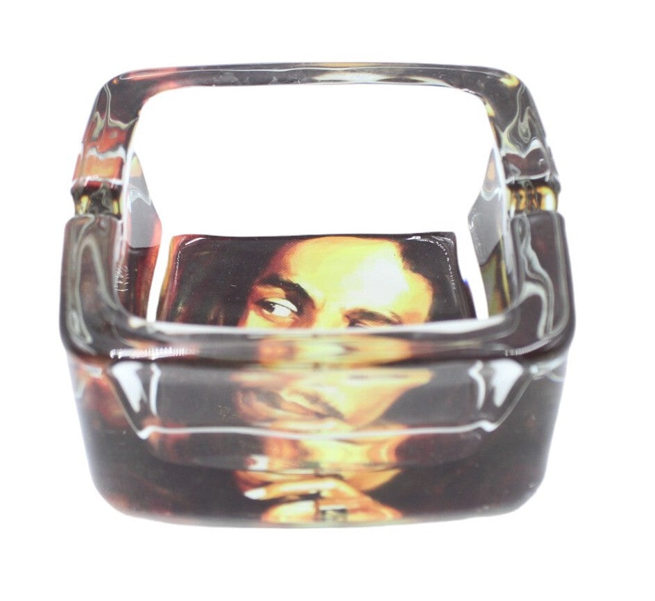 Bob Marley Glass Square Ashtray