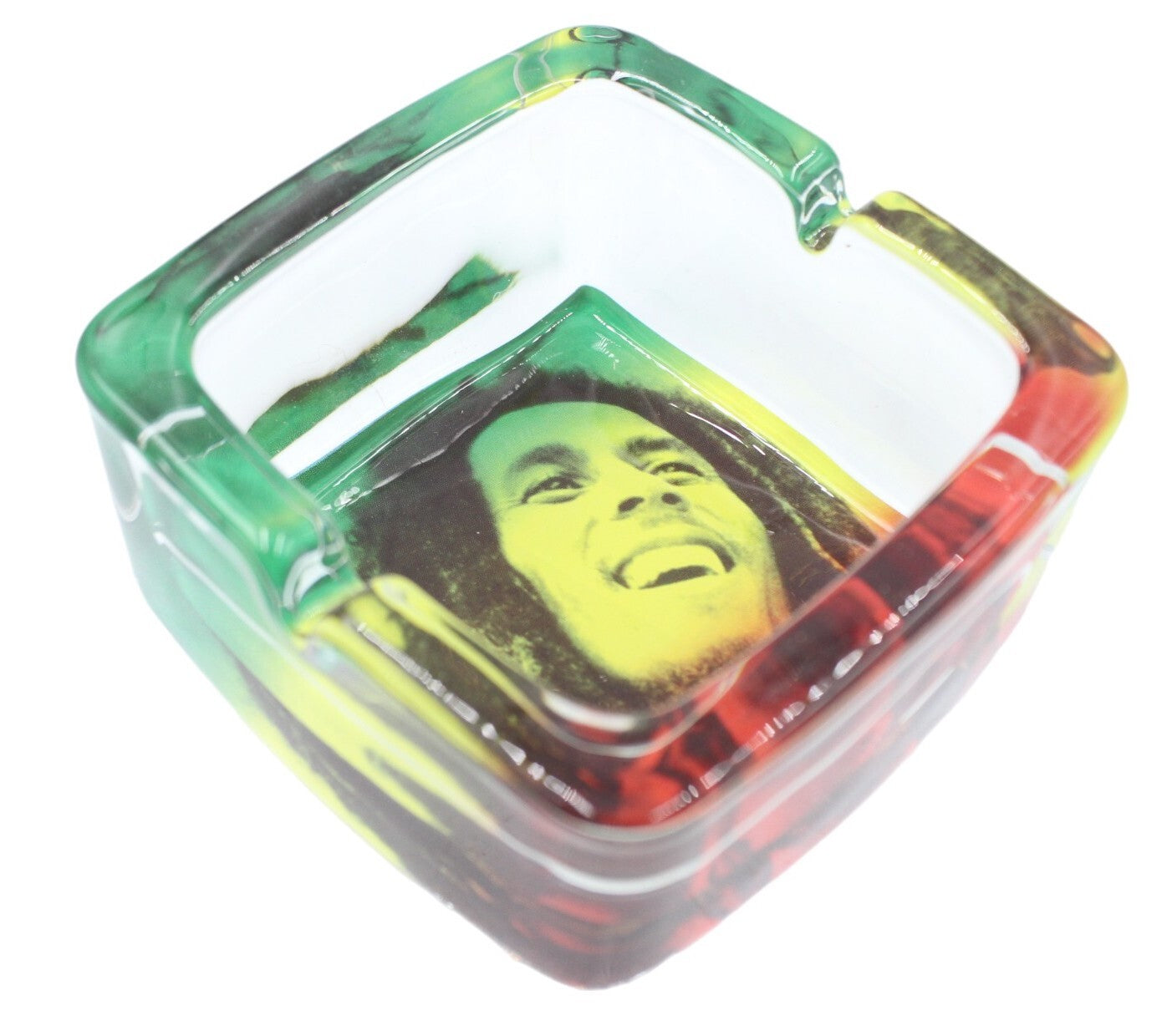 Bob Marley Glass Square Ashtray