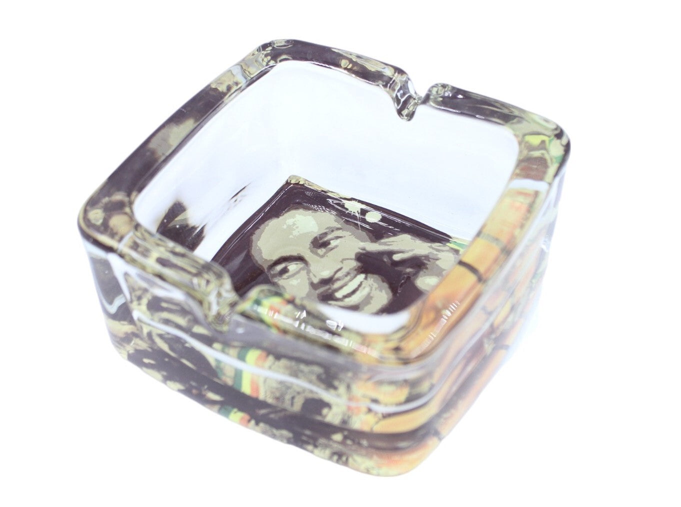 Bob Marley Glass Square Ashtray