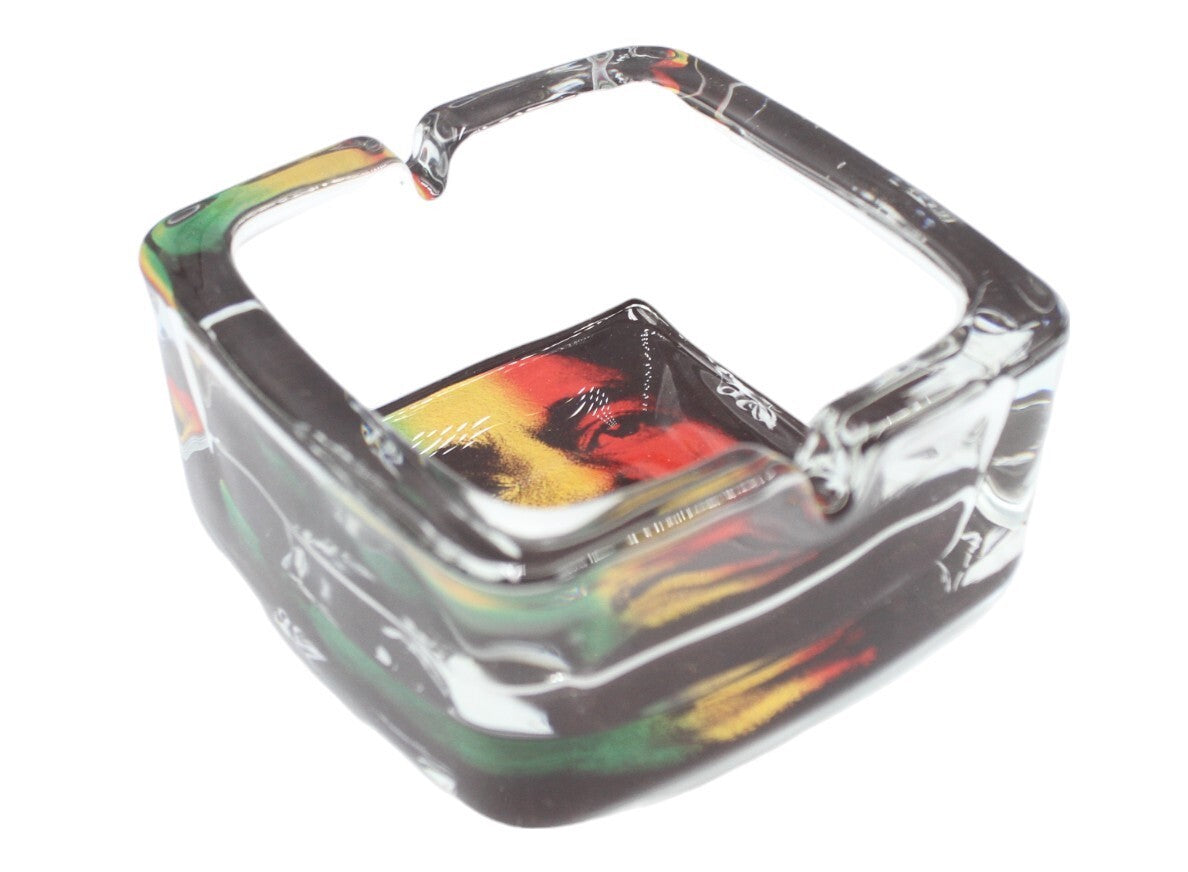 Bob Marley Glass Square Ashtray