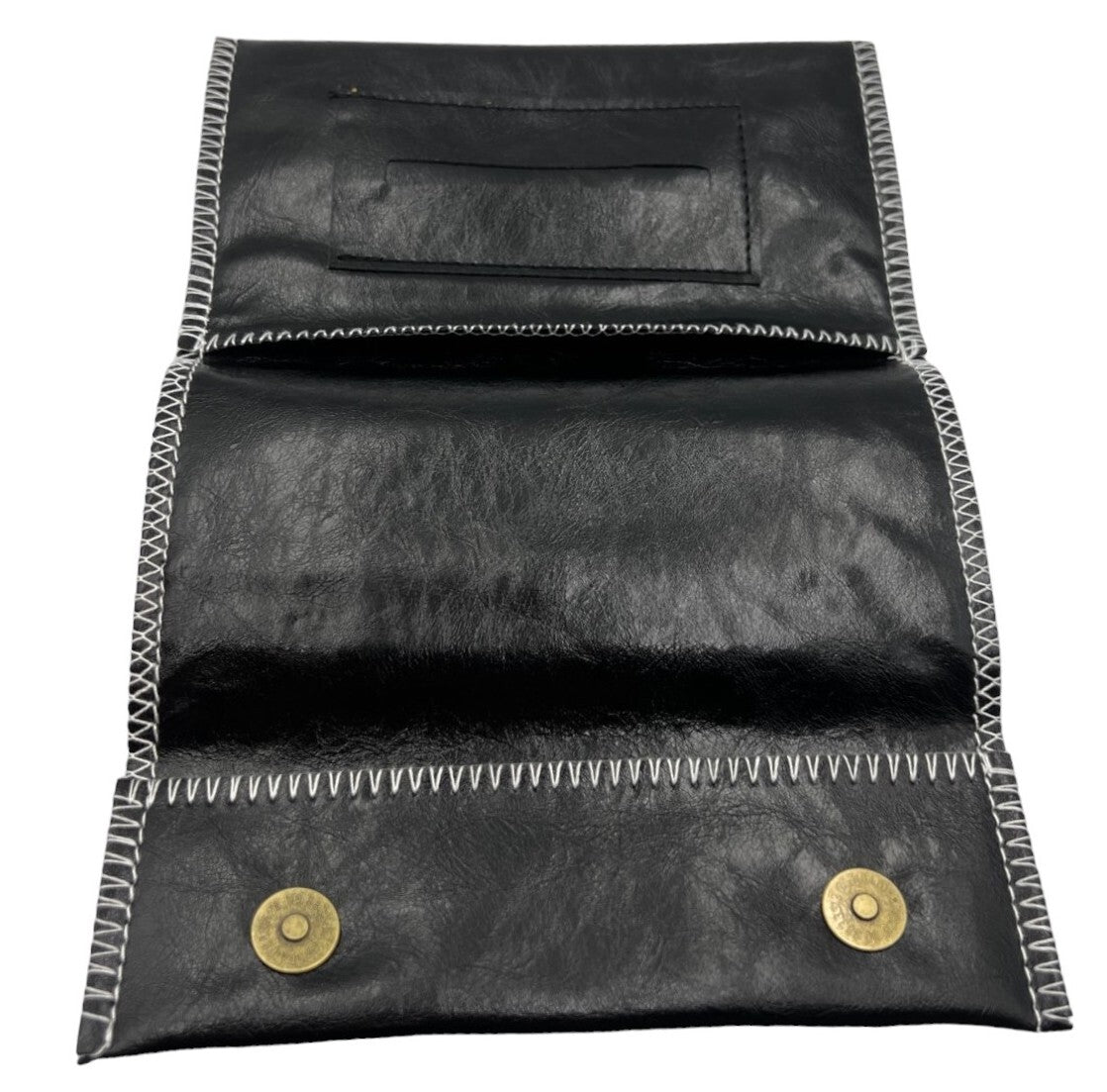 Black Leather Tobacco Pipe Pouch Case with Zipper