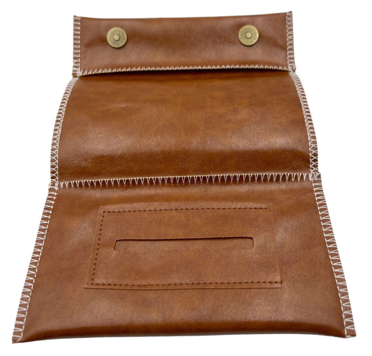 Brown Leather Tobacco Pipe Pouch Case with Zipper