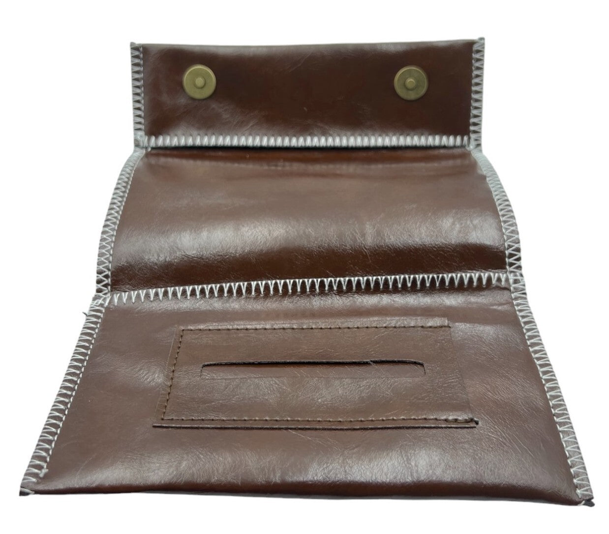 Coffee Leather Tobacco Pipe Pouch Case with Zipper