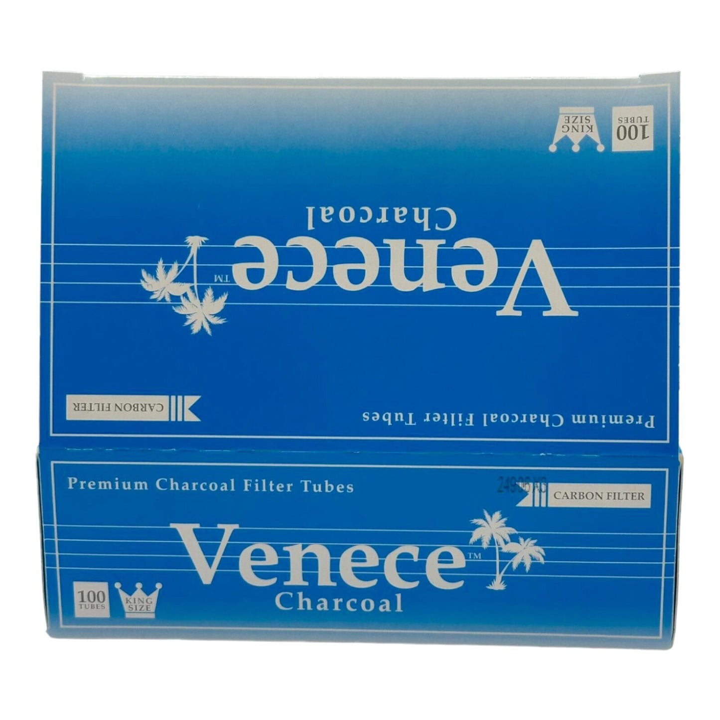 500x Venece Premium Charbon Filter Tubes King Size Blue + Case