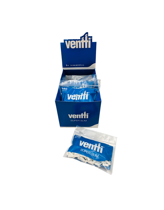 Box of 12 Ventti Micro Super Slim Blue Filter Tips (1680 Tips)