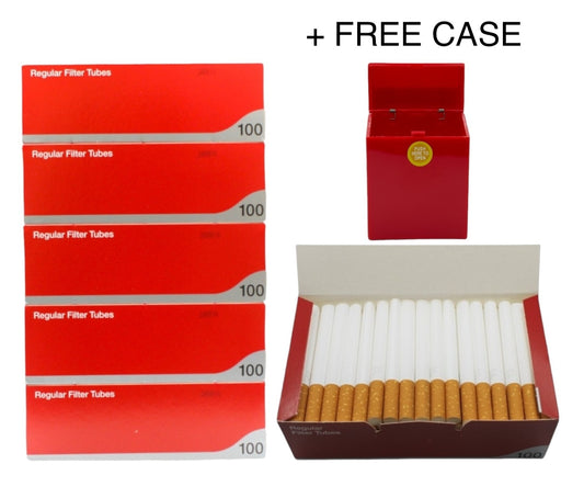 500x Ventti Regular Filter Tubes King Size Cork Red + Case