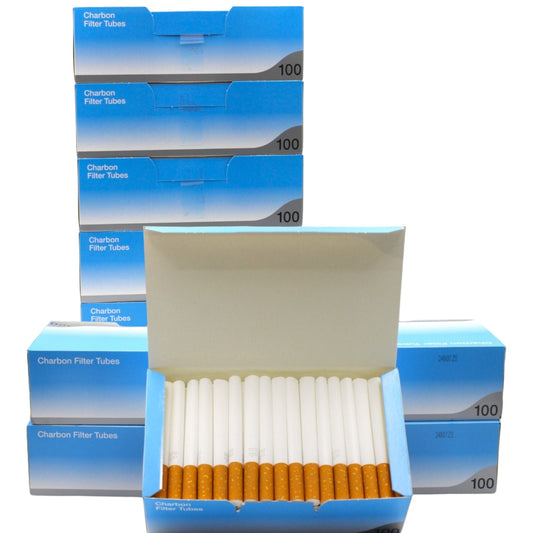 1000x Ventti Premium Charcoal Filter Tubes Cork Blue