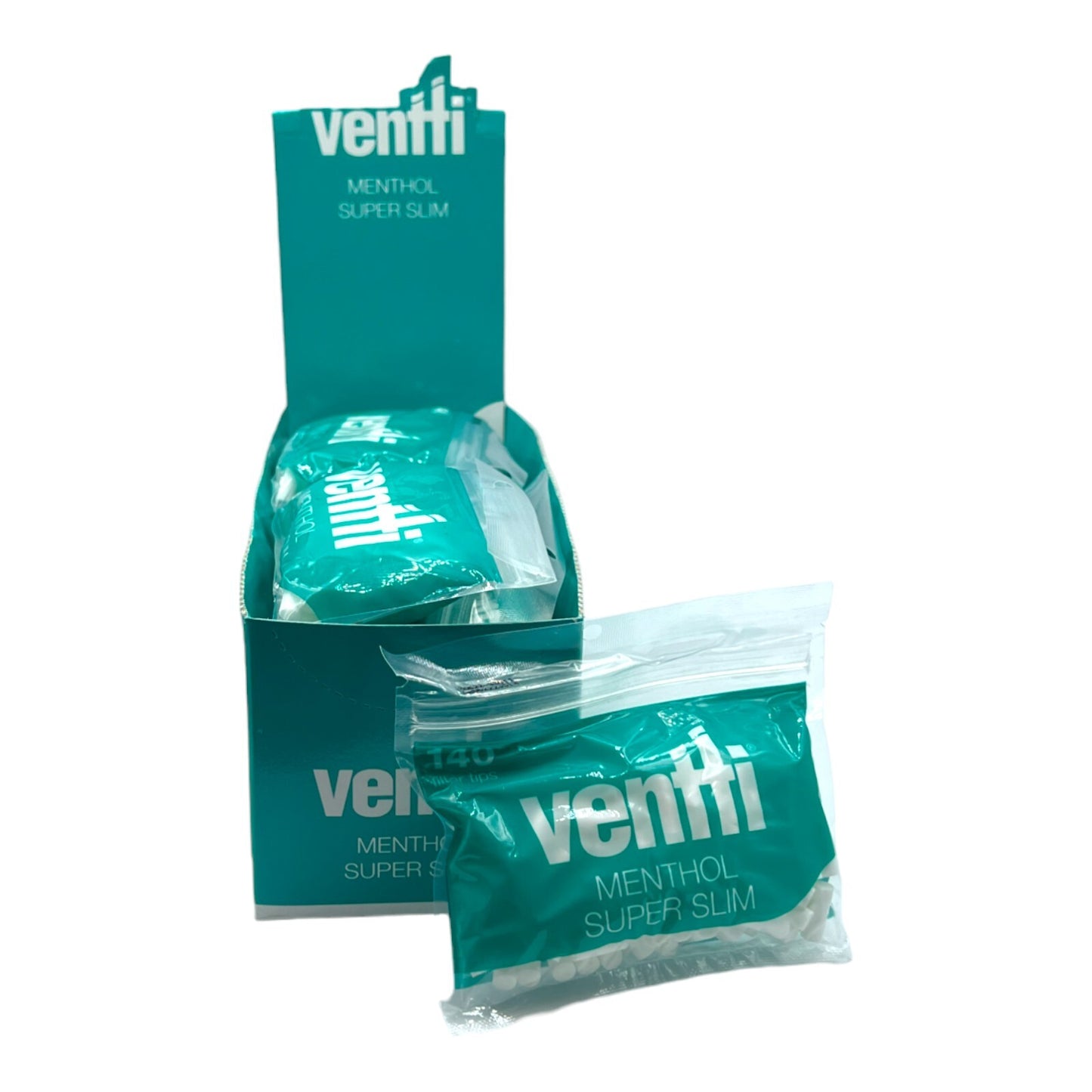 Box of 12 Ventti Menthol Super Slim Green Filter Tips (1680 Tips)