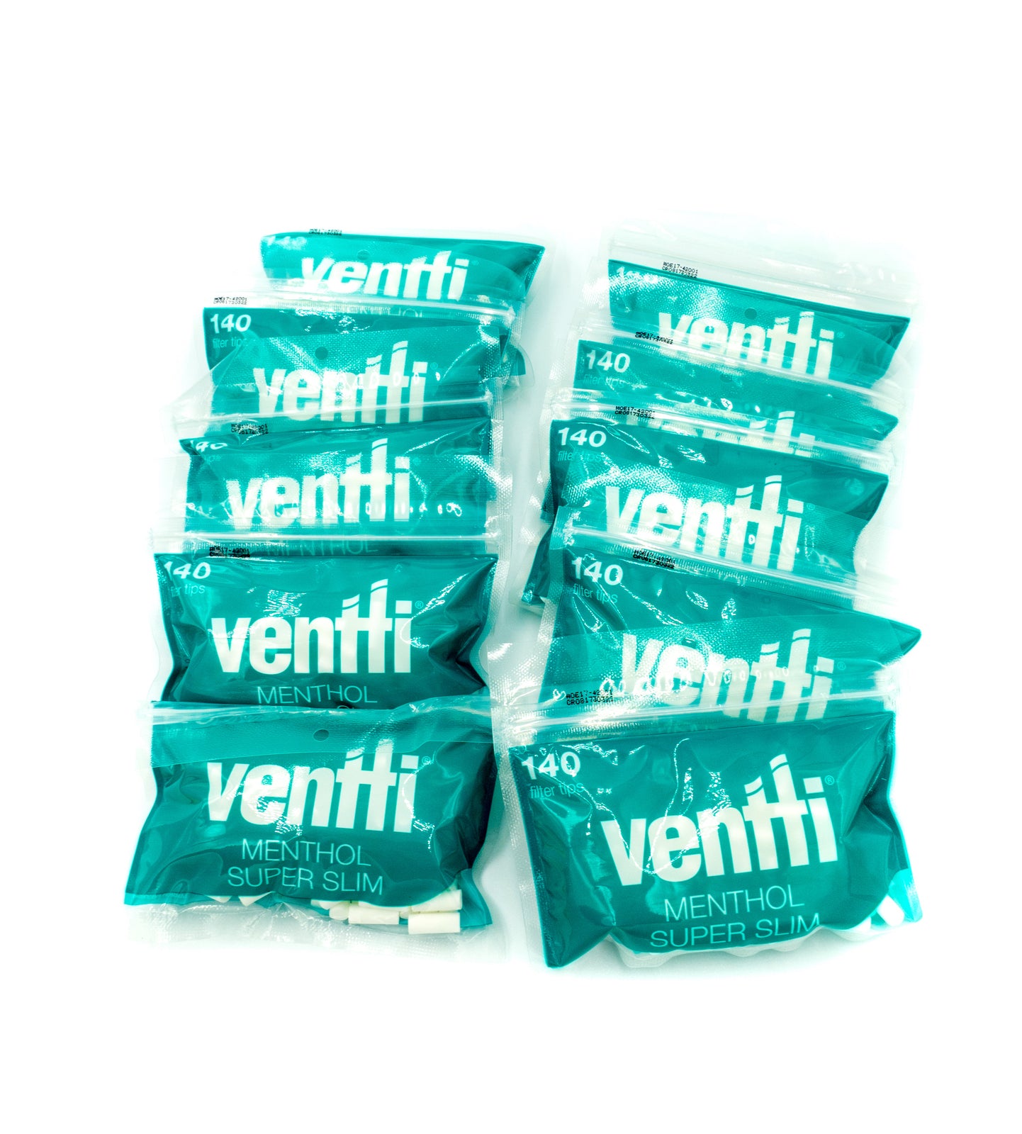 Box of 12 Ventti Menthol Super Slim Green Filter Tips (1680 Tips)