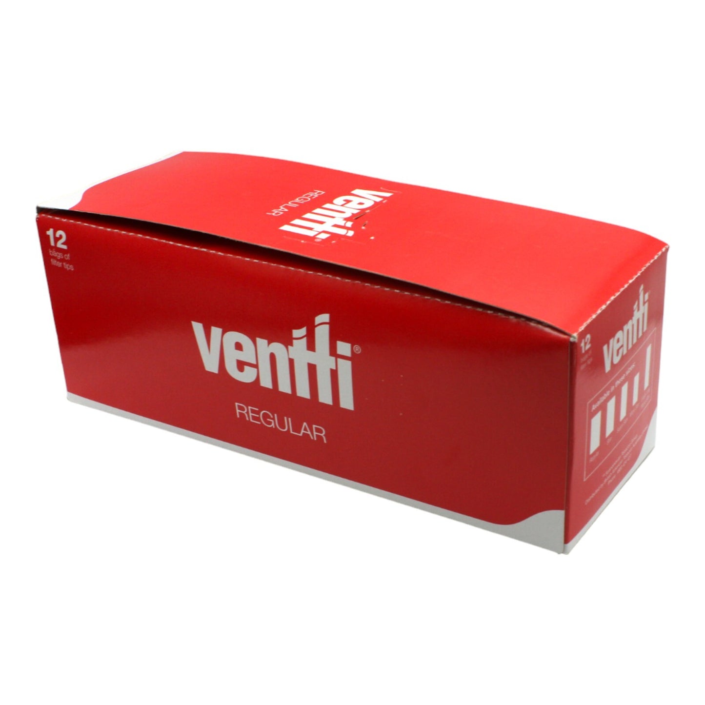 Box of 12 Ventti Red Regular Filter Tips (1200 Tips)