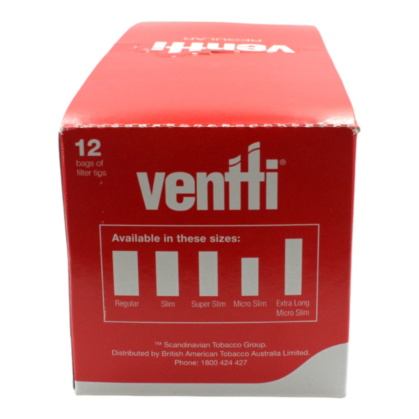 Box of 12 Ventti Red Regular Filter Tips (1200 Tips)