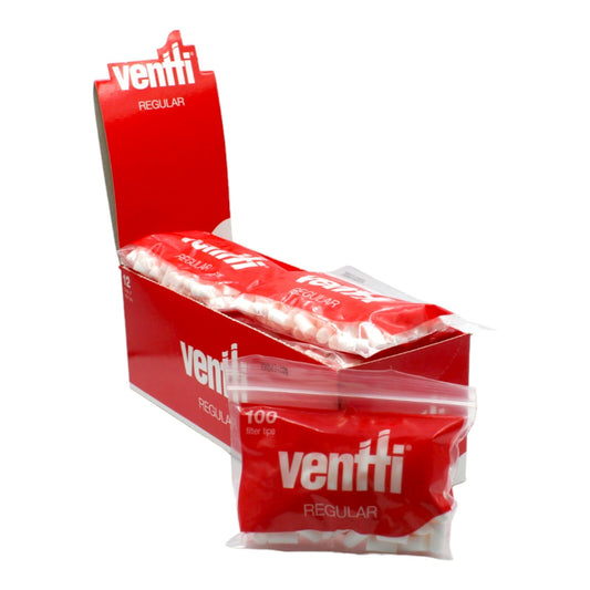 Box of 12 Ventti Red Regular Filter Tips (1200 Tips)