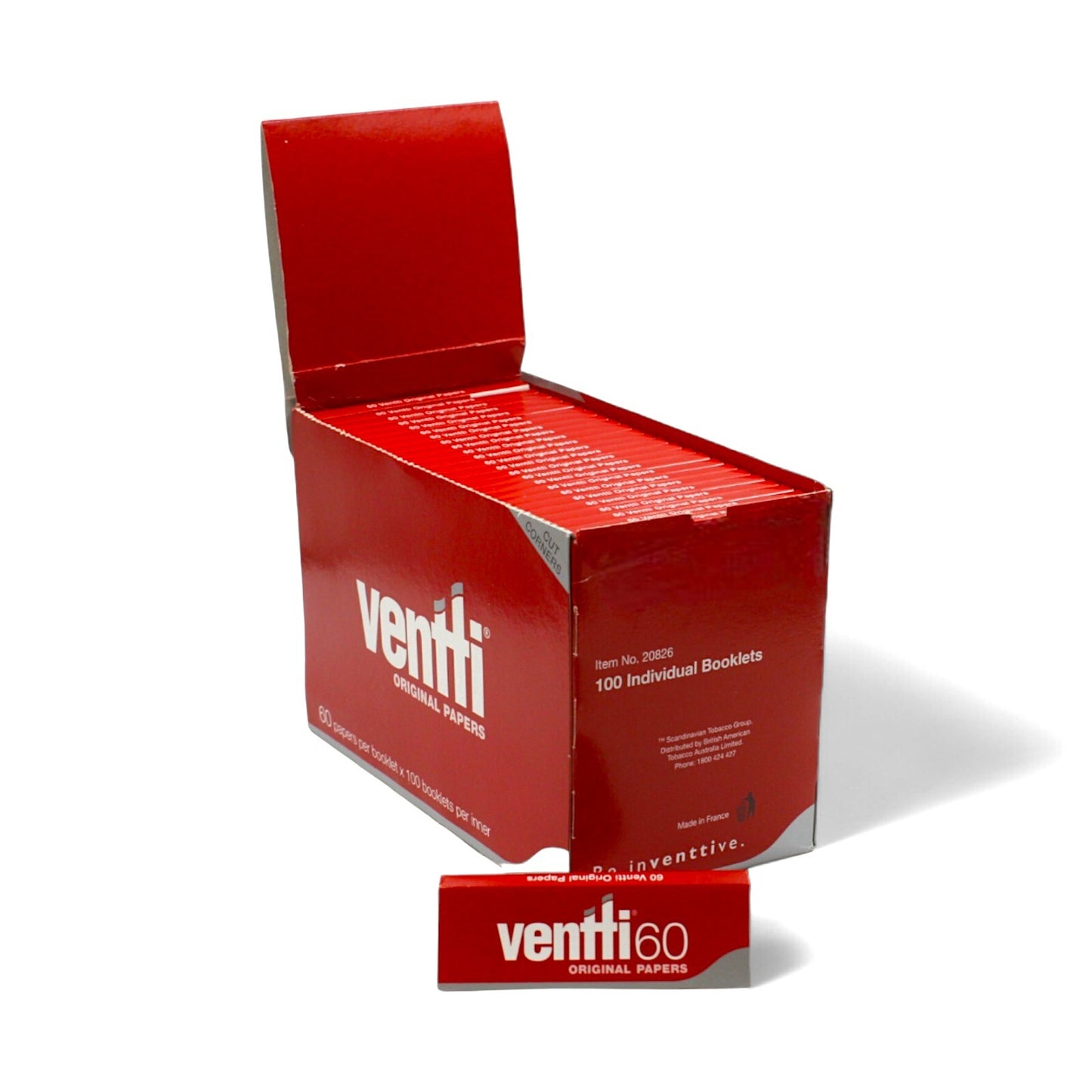 Box of 100 Ventti Slow Burn Papers (60 Leaves Per Booklet)