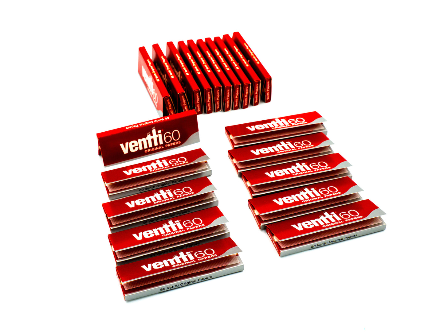 20 Packs Ventti Original Papers Slow Burn RYO Red (60 Leaves)