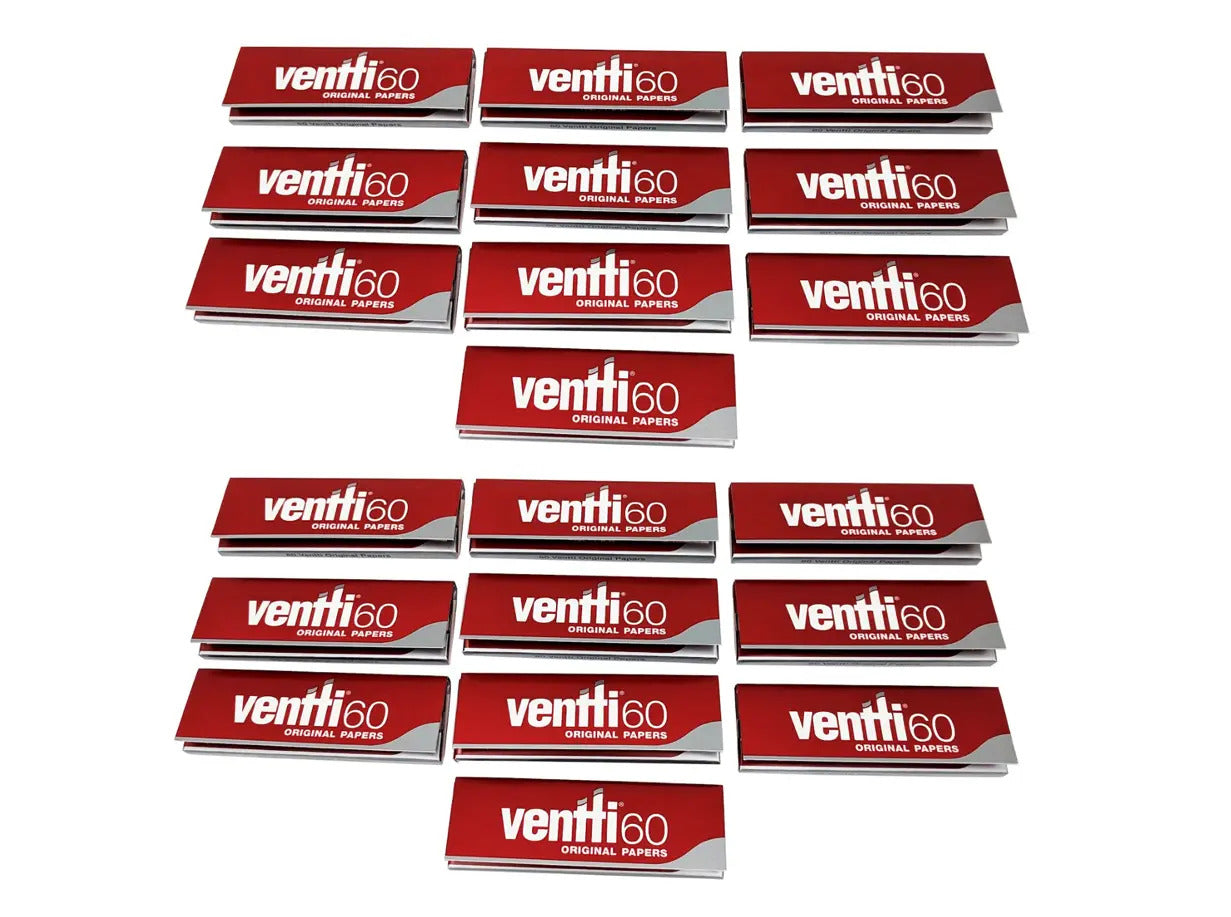 20 Packs Ventti Original Papers Slow Burn RYO Red (60 Leaves)